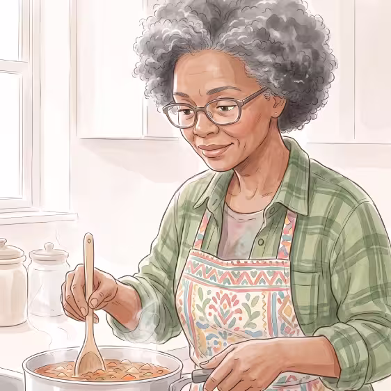 Senhora cozinhando